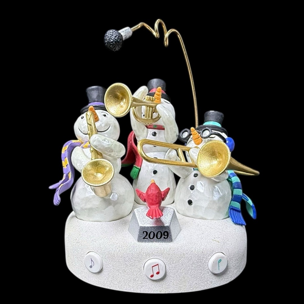 Hallmark Snowman Band Christmas‎ Magic Ornament Lights & Sound Works (Tested)